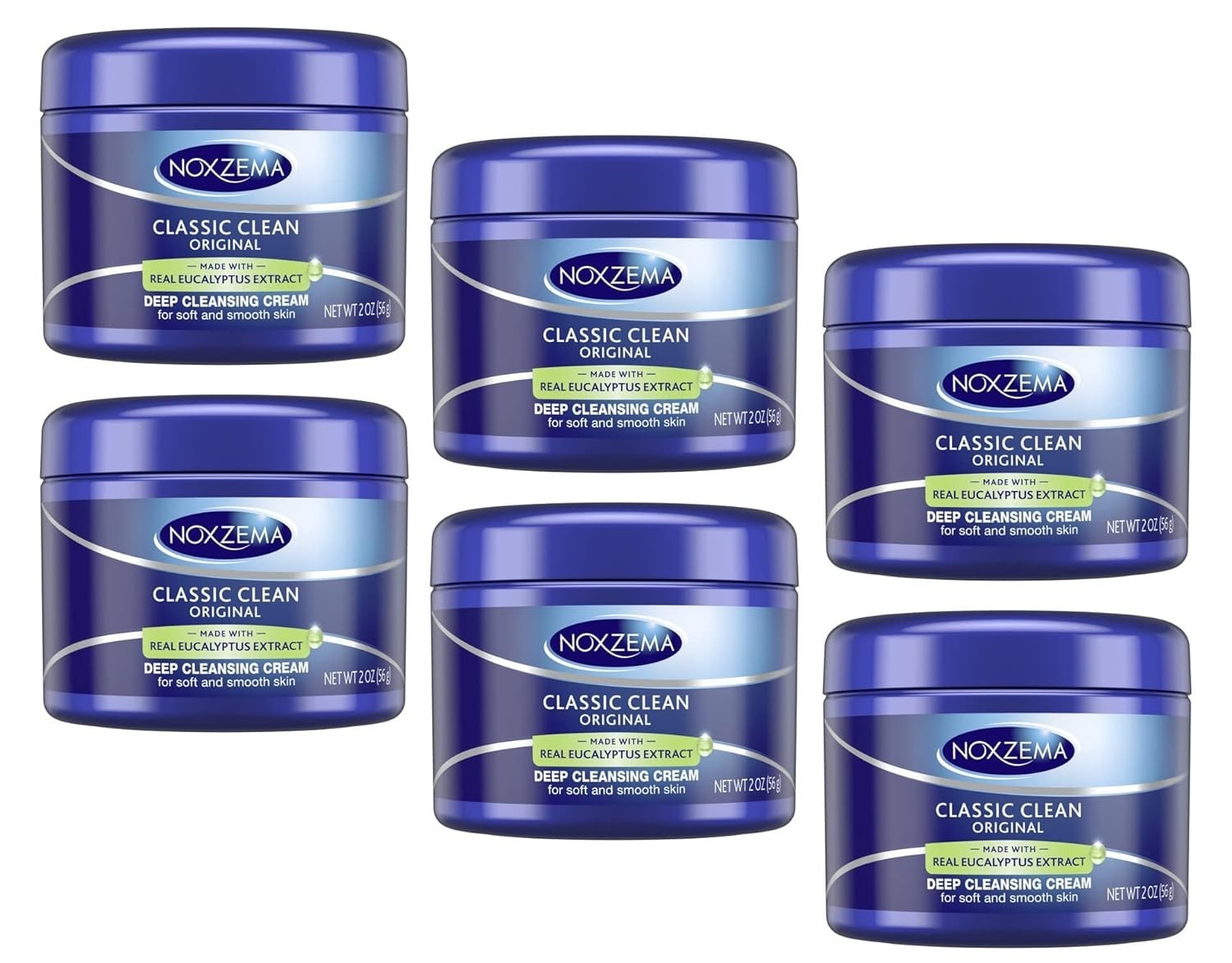 6 Pack - Noxzema Original Classic Clean Deep Cleansing Cream, 2 Oz ( 56g )