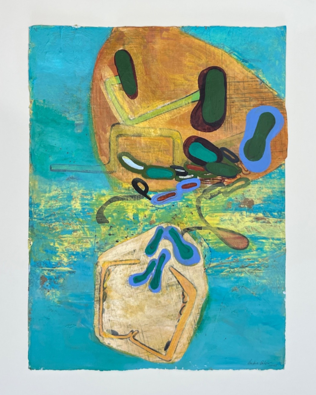 Sandra Perlow monoprint, mixed media – 30\