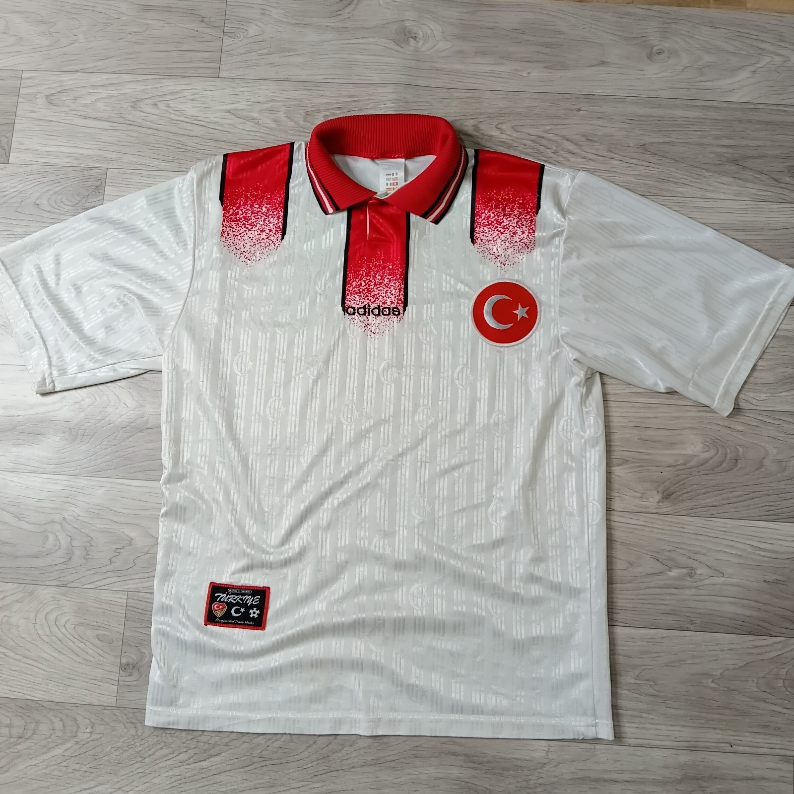 TURKEY Football Shirt 1996 1998 Vintage adidas Away Jersey Euro 96 SOCCER size M