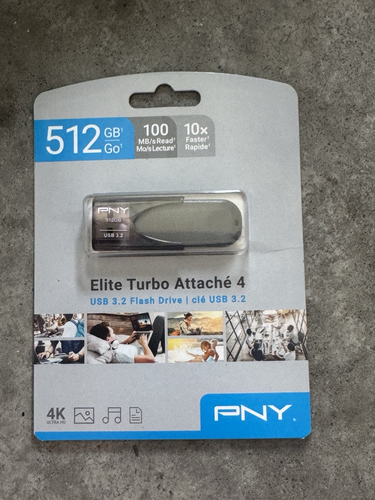 PNY - Elite Turbo Attache 4 512GB USB 3.2 Flash Drive 4K Ultra HD BRAND NEW