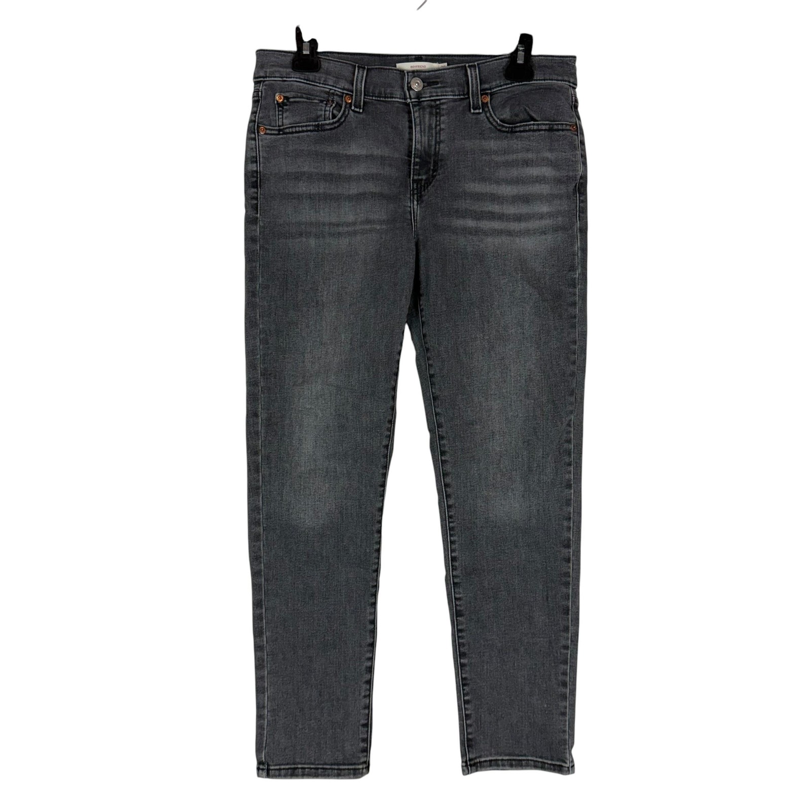 Levi\'s Boyfriend Jeans Womens 29 Charcoal Wash Mid Rise Relaxed Stretch Denim