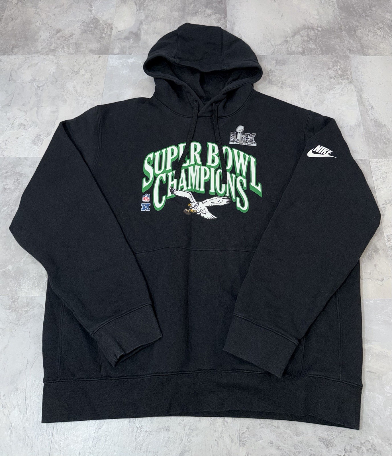Philadelphia Eagles Nike Super Bowl LIX Hoodie Retro Men’s Size Large