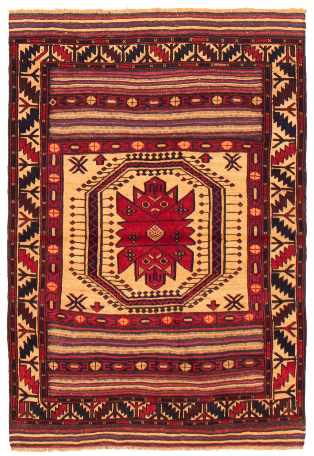 Vintage Traditional Hand-Knotted Area Rug 3\'10\