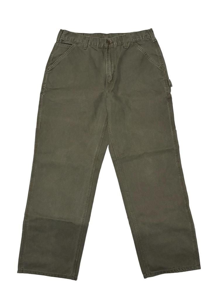 Carhartt B11 MOS Original Dungaree Fit Size 34x32 Green Carpenter Pants