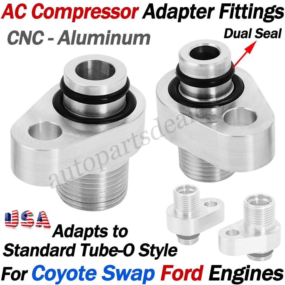 For Coyote Swap Ford AC Compressor Adapter Fittings Swap Ford Engine 2007-2017