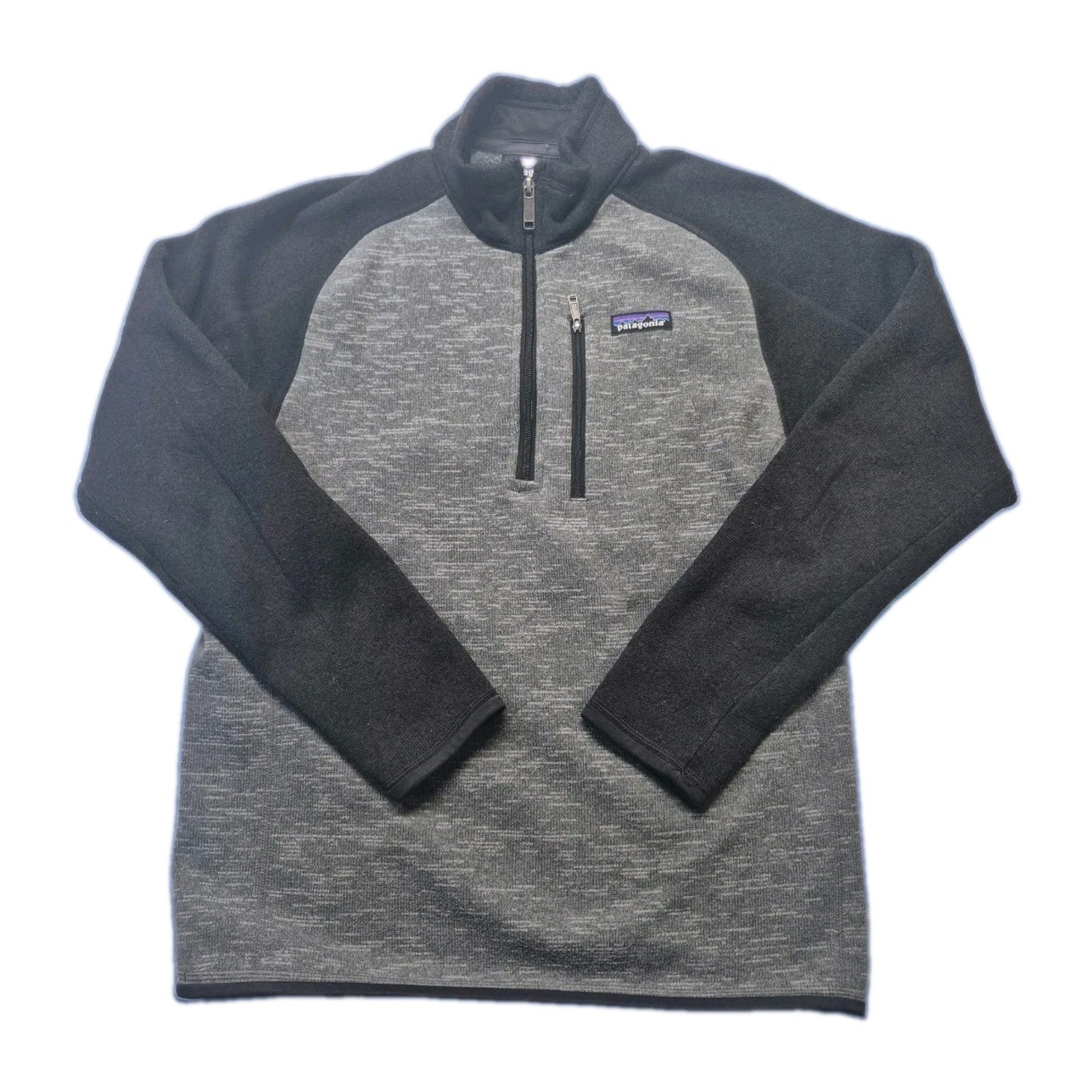 Patagonia Mens Better Sweater 1/4 Zip Pullover Fleece Gray Black Small