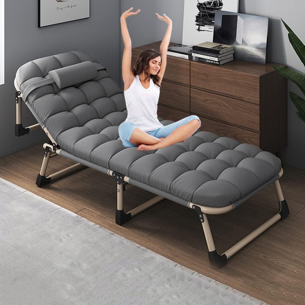 Sturdy Folding Camping Bed with Mattress - Portable Guest Bed for Travel Sturdy Folding Camping Bed with Mattress - Portable Guest Bed for Travel