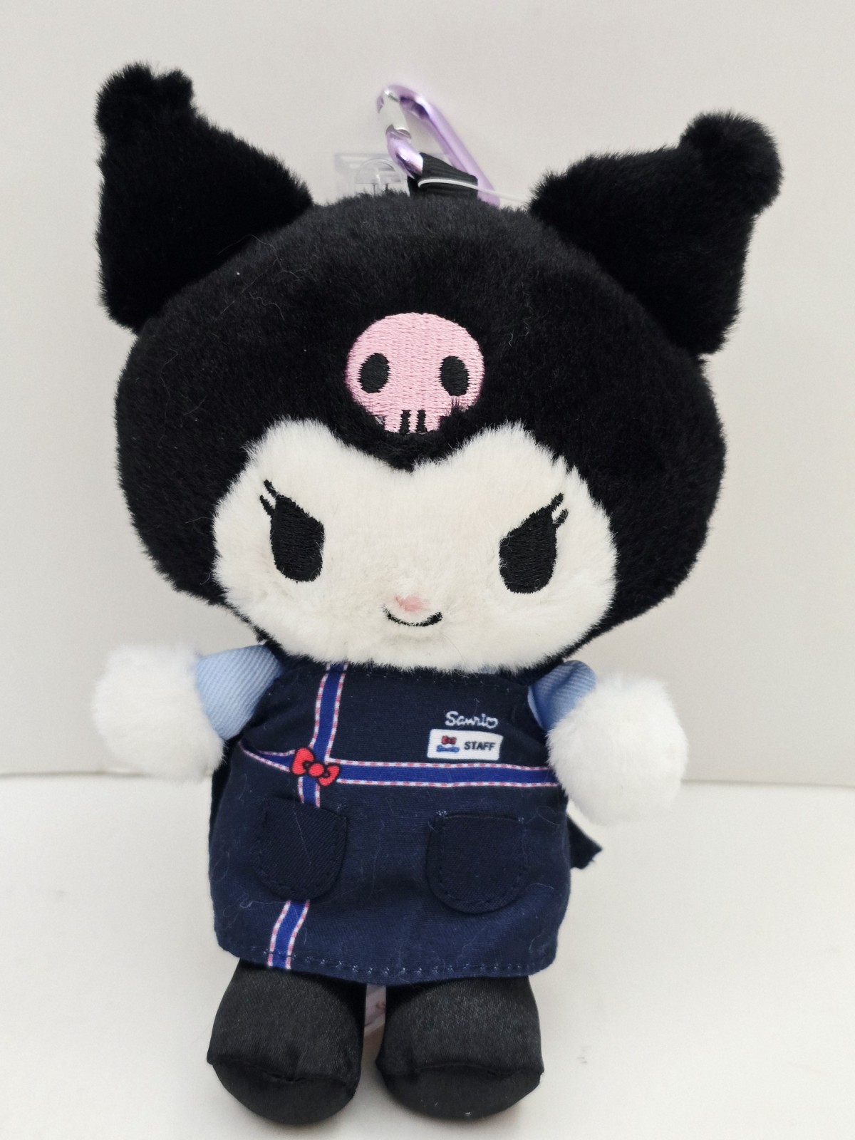 Sanrio Kuromi Staff Uniform Mini Plush Mascot Keychain Clip Bag Charm 2026 NWT