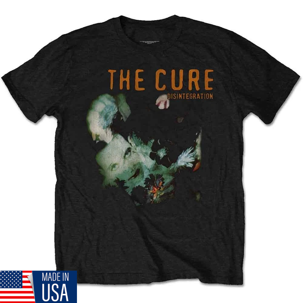 The Cure T Shirt Disintegration Mens Black Classic Rock Band Tee New Official