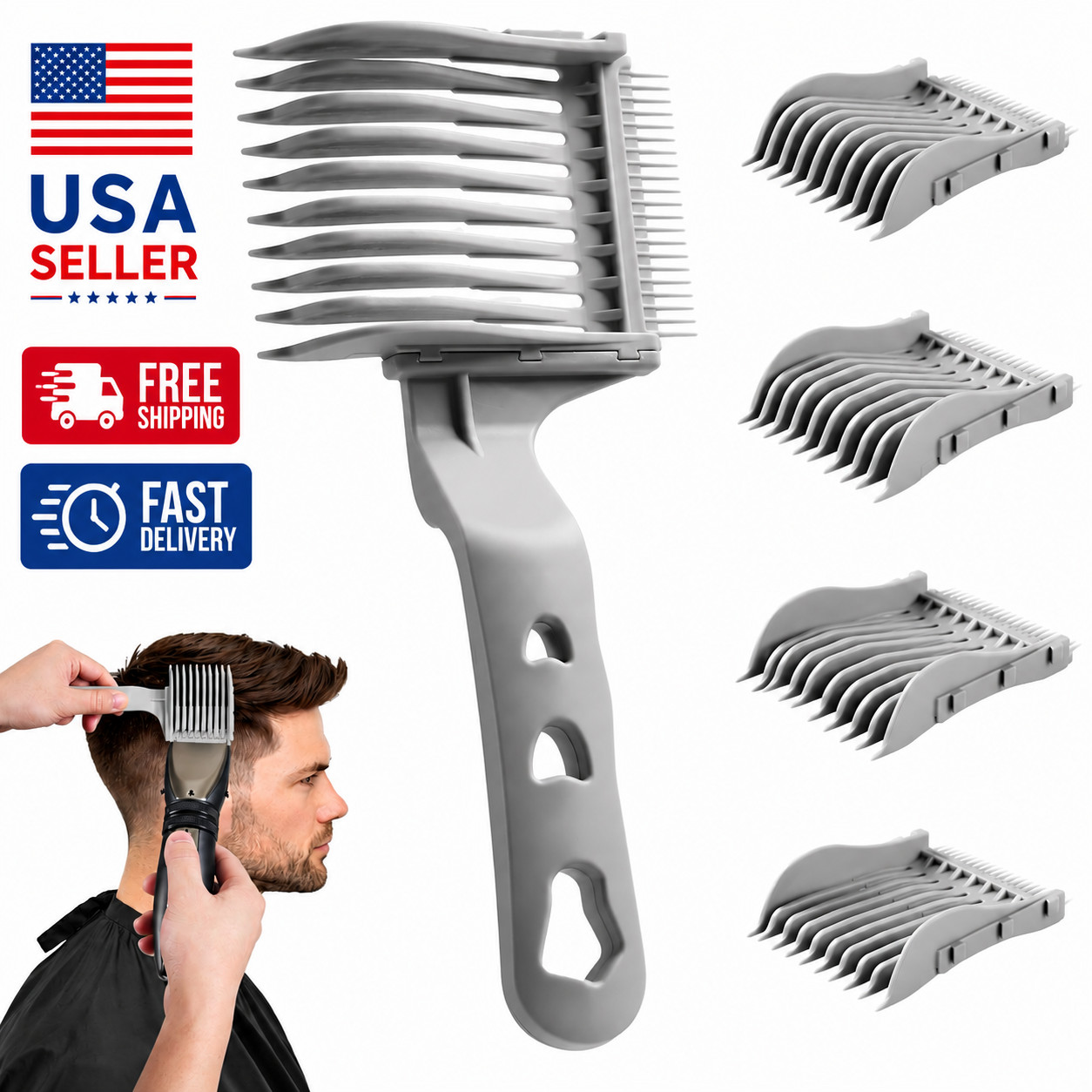 Blend Friend 4-In-1 Detachable Fade Comb Set, 4 Different Size Barber Fade Comb