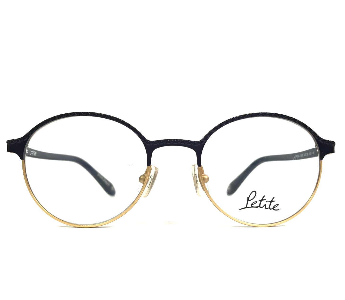 J.F. Rey Petite Eyeglasses Frames PM054 2950 Blue Gold Round Full Rim 46-18-140