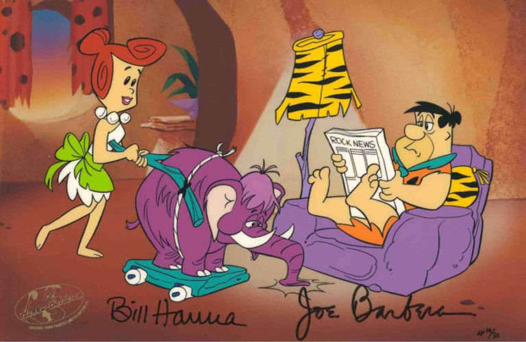 Hanna-Barbera-The Flintstones-Fred's Day Off-LE Cel- Signed Hanna and Barbera