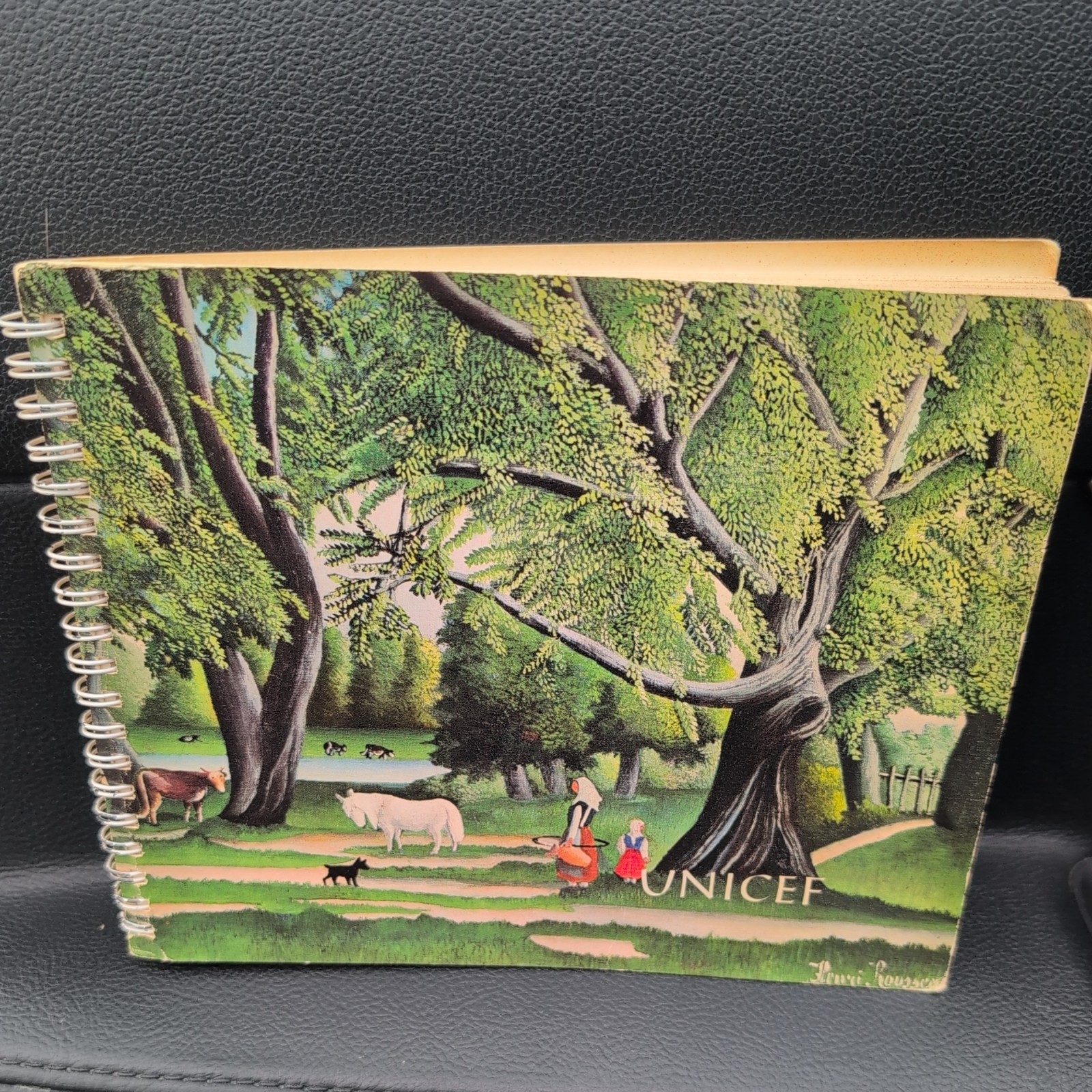 Vintage 1974 UNICEF Spiral Bound Daily Planner Diary Calendar Art Book unused 