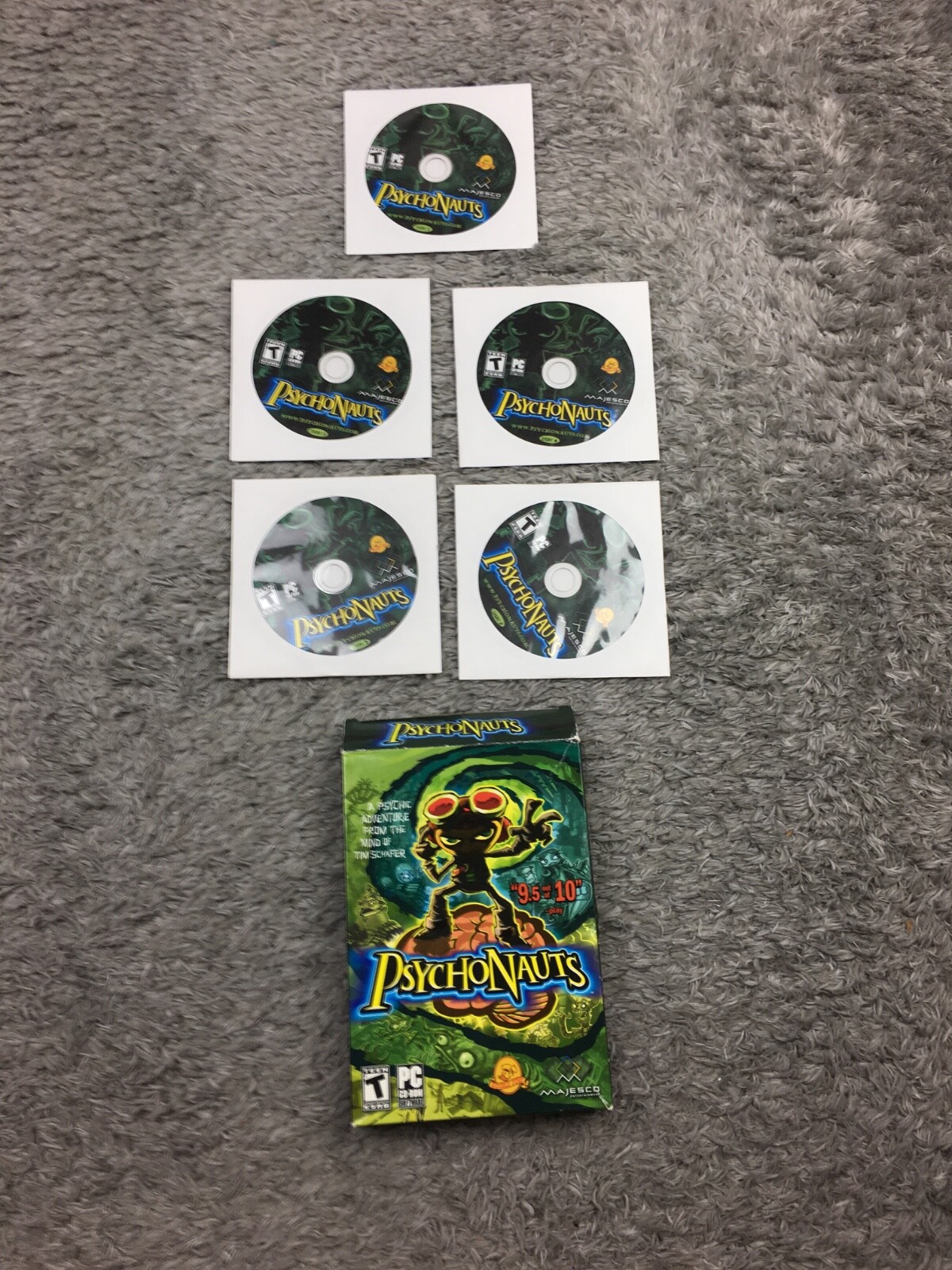 Psychonauts (Windows PC CD-ROM, 2005) Complete 5-Disc Set No Manual TESTED Psychonauts (Windows PC CD-ROM, 2005) Complete 5-Disc Set No Manual TESTED