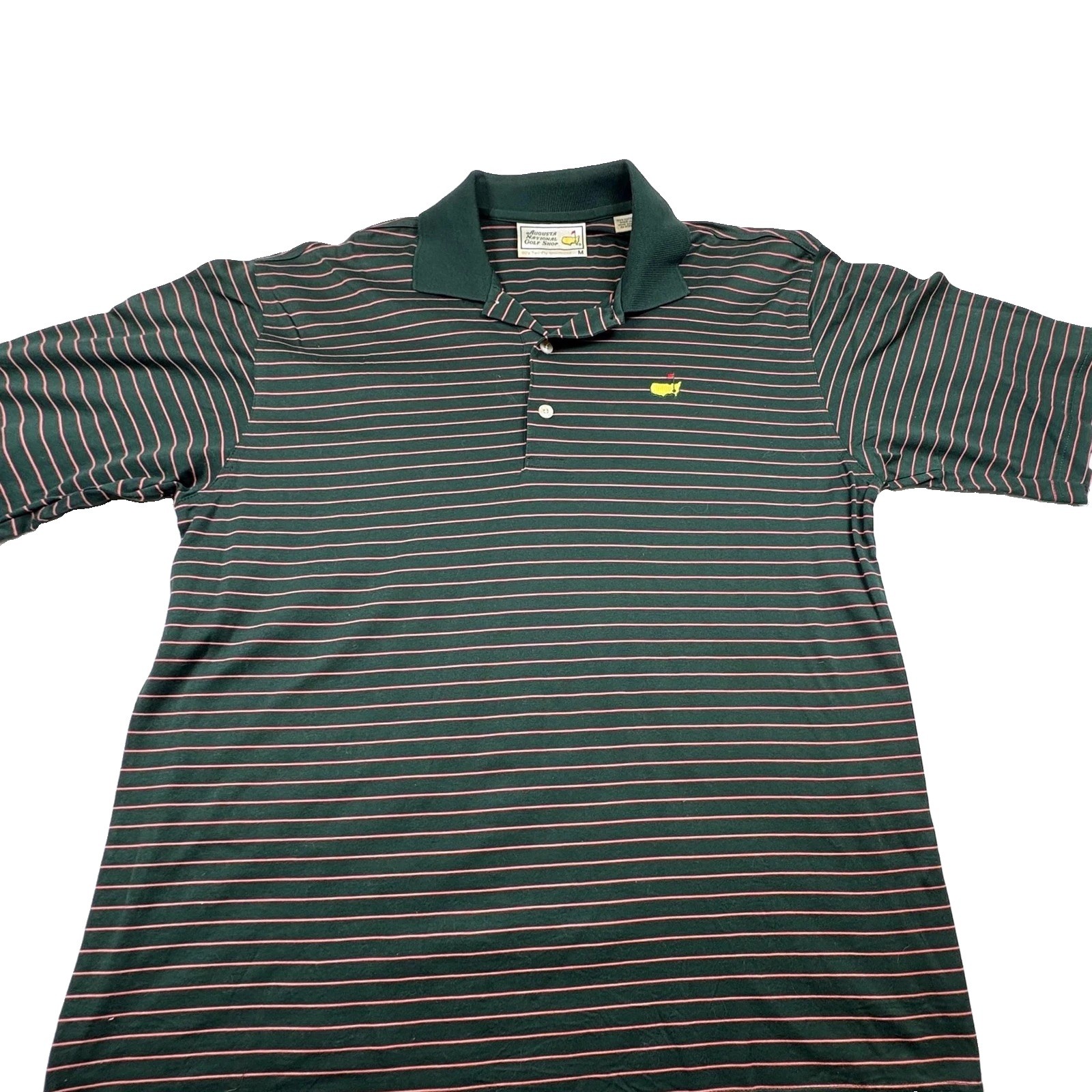 Vintage Masters Collection Polo Shirt Mens M Green Stripe Augusta National