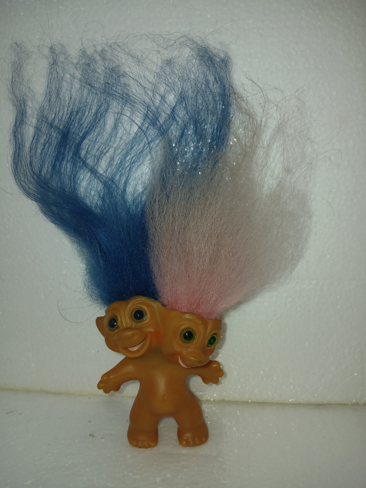 Vintage 1965 Uneeda Two Headed Troll Doll Double Head Double-Nik Pink Blue 3\ Vintage 1965 Uneeda Two Headed Troll Doll Double Head Double-Nik Pink Blue 3\