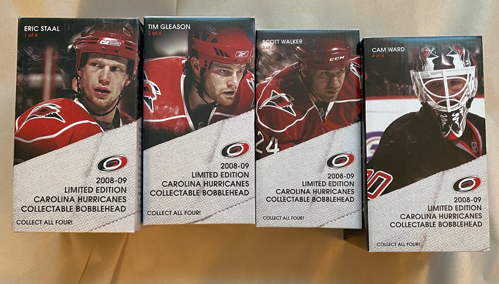 NHL Carolina Hurricanes Bobbleheads 2008-2009 COMPLETE SET - incl WARD & STAAL
