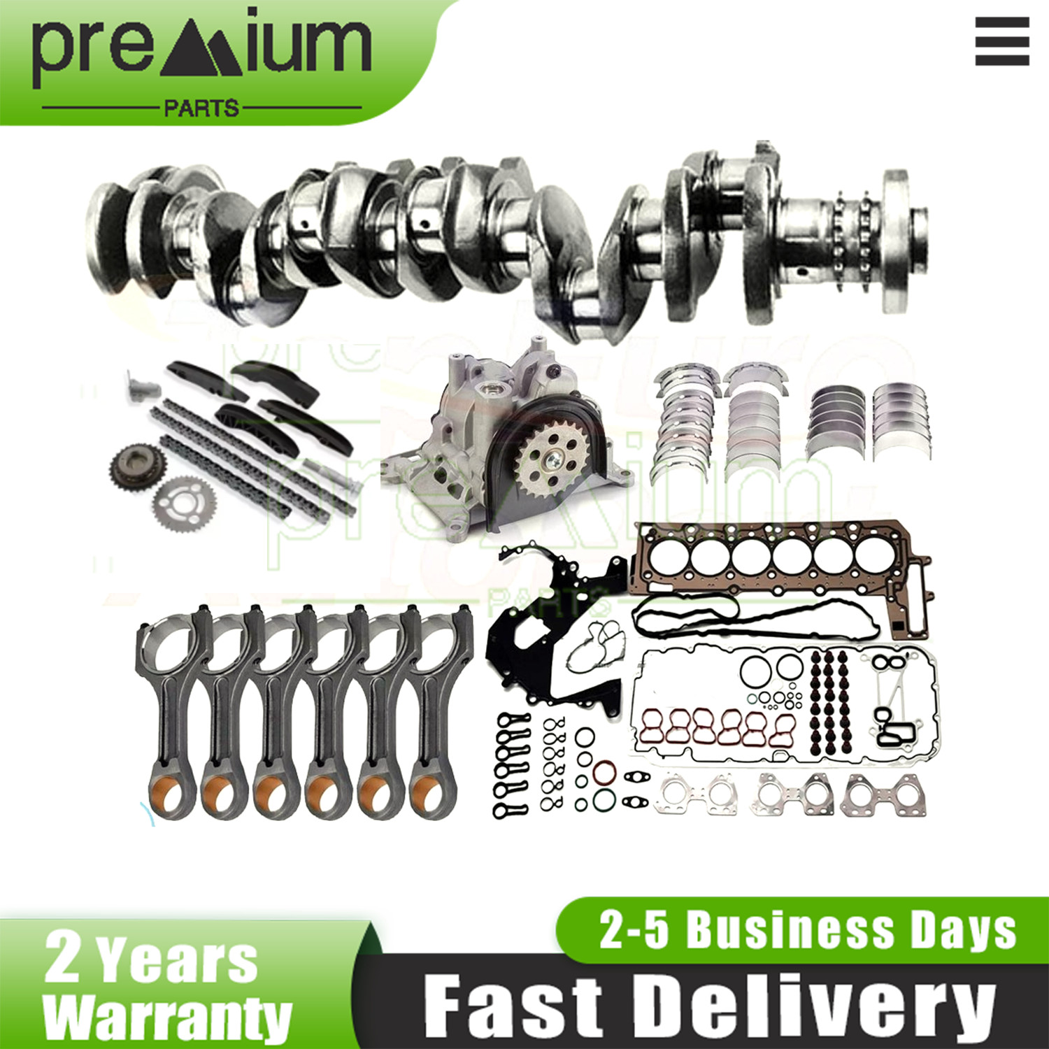NEW FOR BMW N57D30 3.0 CRANKSHAFT (4WEB) WITH ENGINE REBUILD KIT DIESEL N57