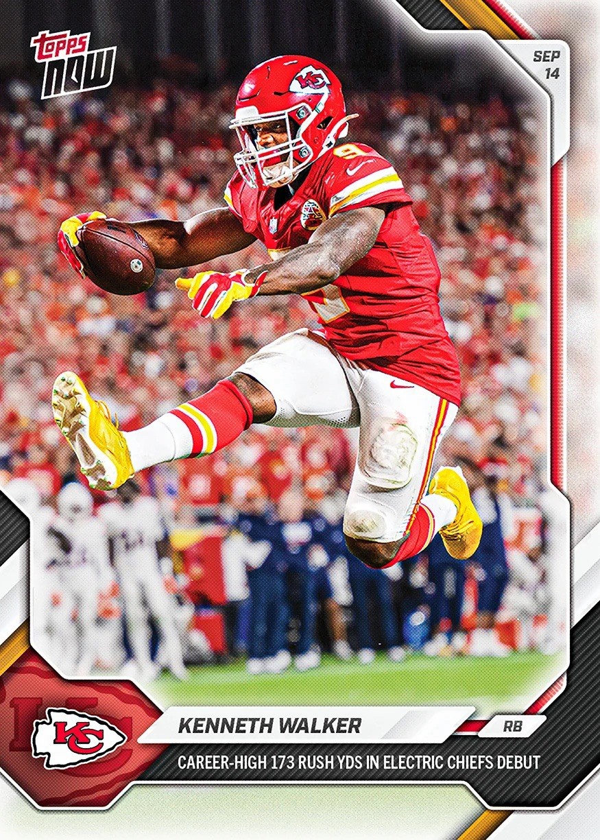 Kenneth Walker 173-Yards Chiefs Debut 2026 NFL Topps NOW Card 17 Presale