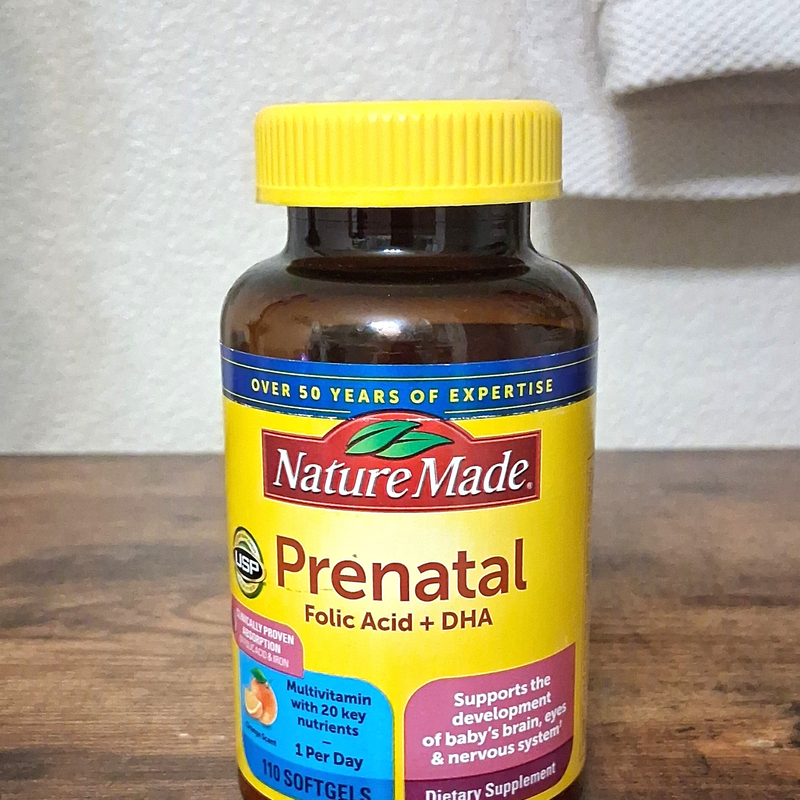 Nature Made Prenatal Multivitamin Folic Acid + DHA Softgels, 110 Count