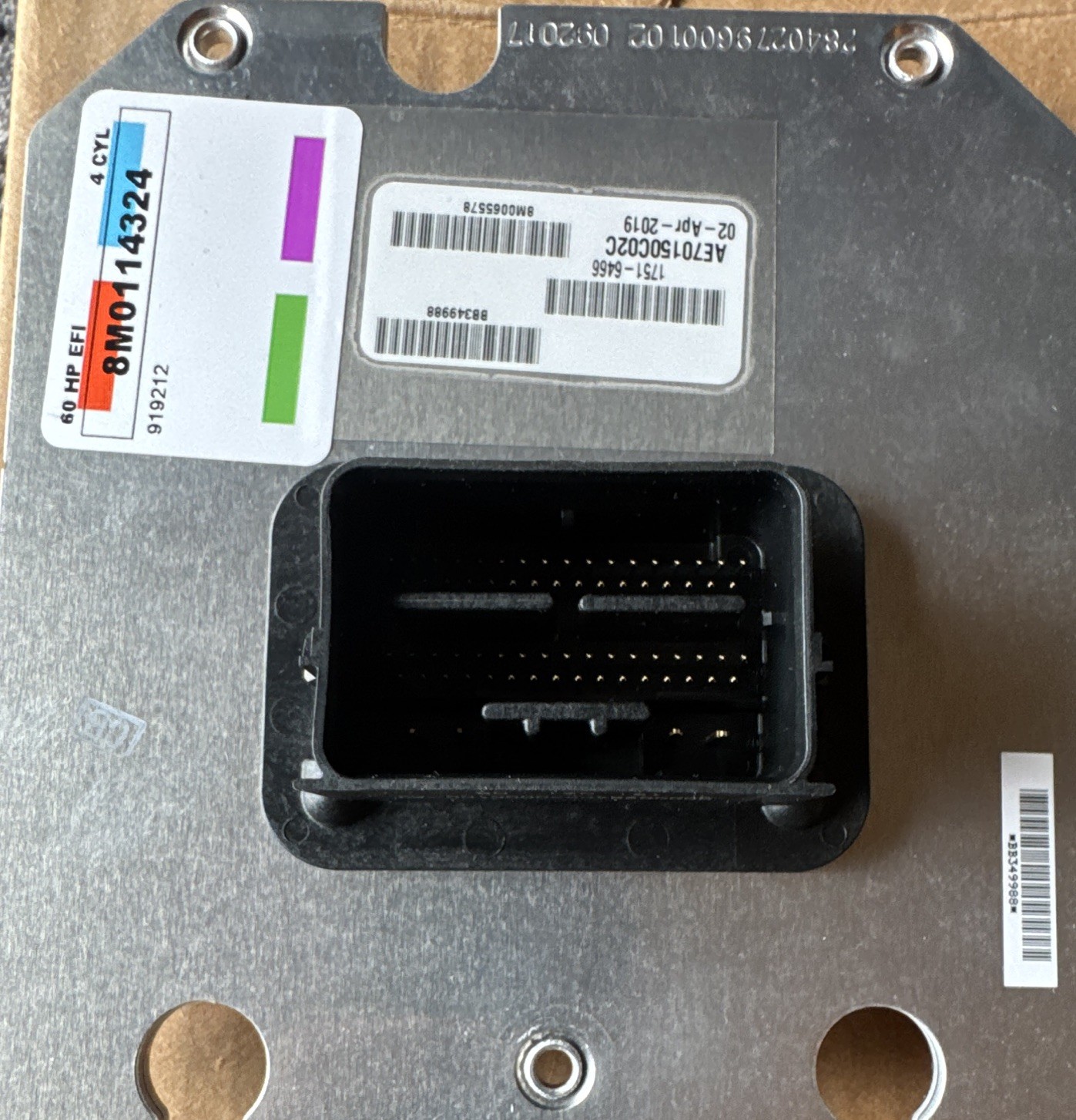 Mercury 60HP EFI 4CYL Rec: P/N 8M0120419 Calibration # 8M0114324 Mercury 60HP EFI 4CYL Rec: P/N 8M0120419 Calibration # 8M0114324