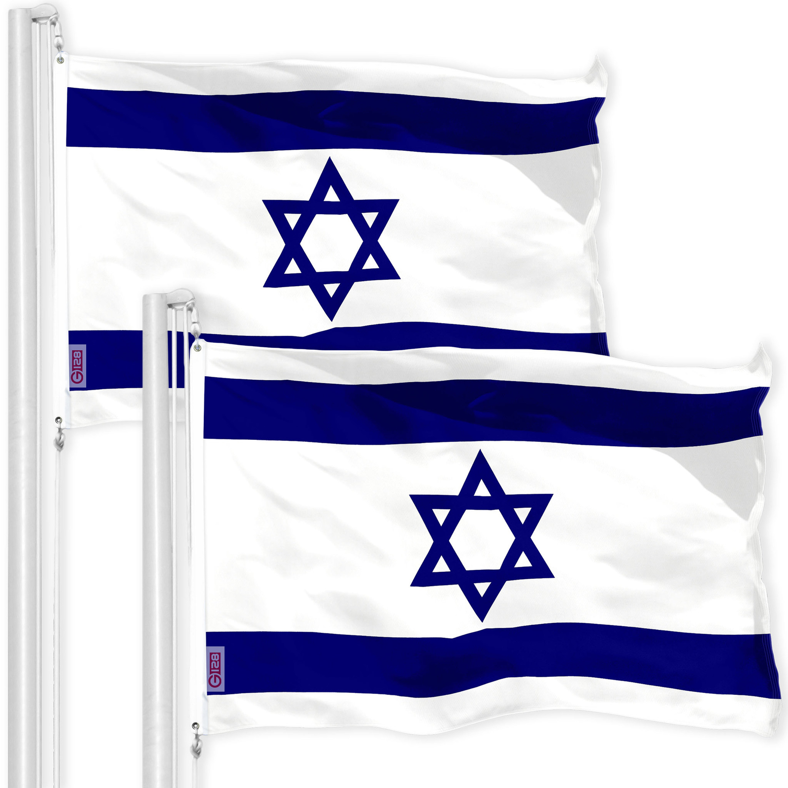 G128 - 2 PACK of 3' x 5' ft Israeli Flag Israel 150D Quality Polyester