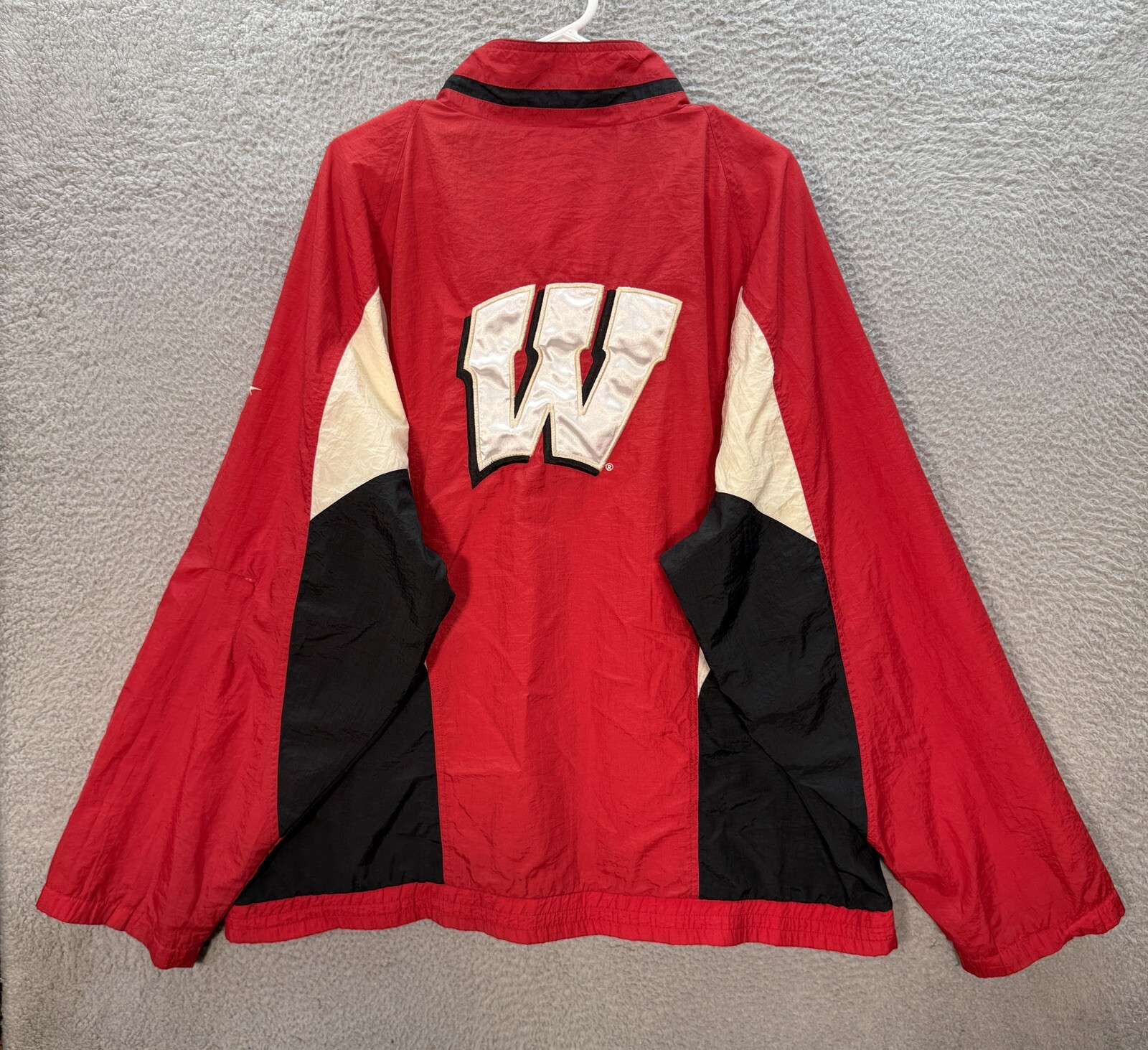 Vintage Wisconsin Badgers Jacket Adult Extra Large Red Windbreaker NCAA 90s Y2K