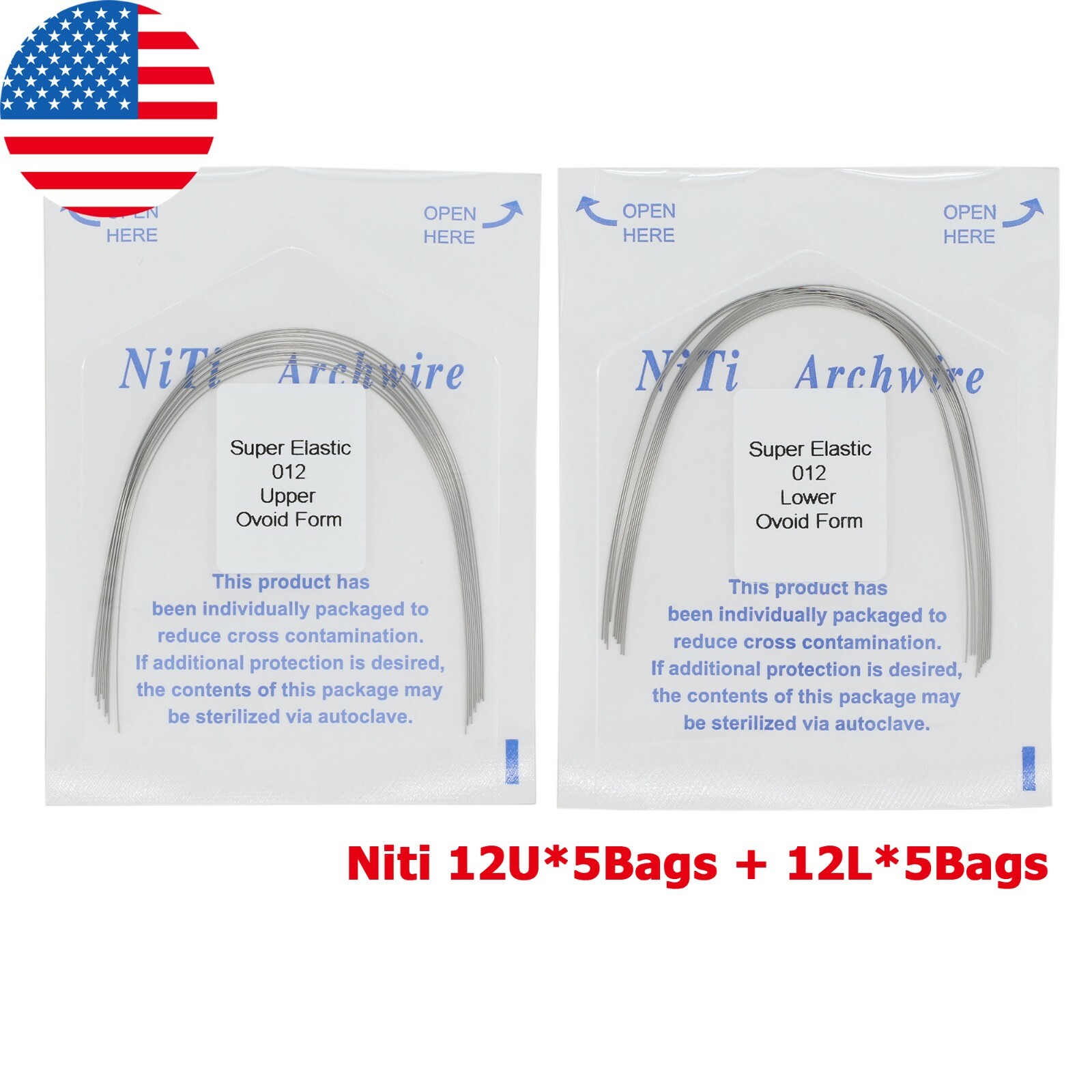 100PCS Dental Orthodontic Arch Wire Niti Stainless Steel Round Rectangular Ovoid 100PCS Dental Orthodontic Arch Wire Niti Stainless Steel Round Rectangular Ovoid
