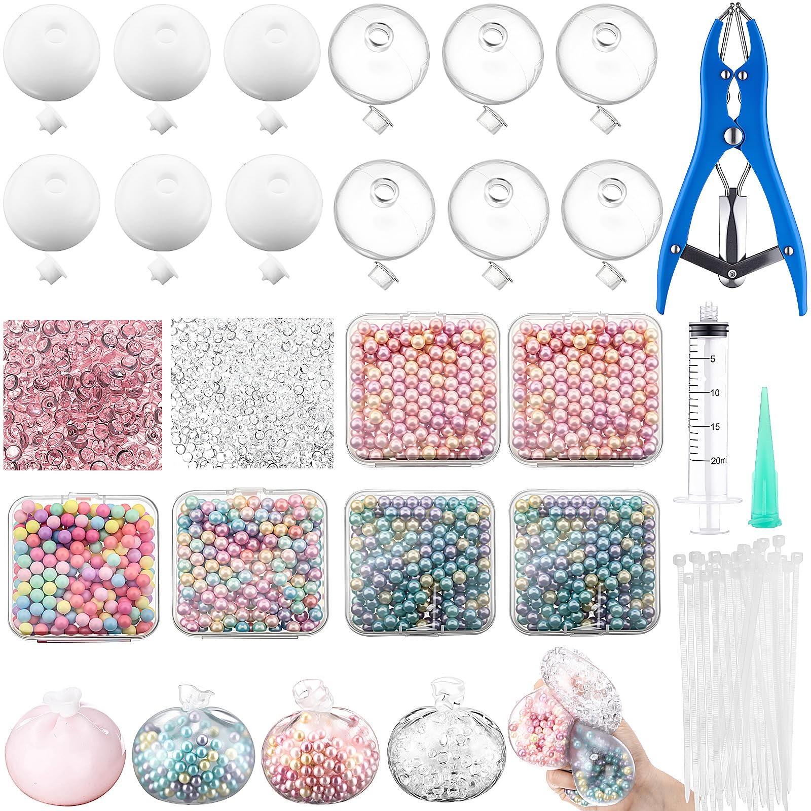 Simgoing 12 Set DIY Stress Ball Making Kit 12 Skins Empty Balls Beads Tool Simgoing 12 Set DIY Stress Ball Making Kit 12 Skins Empty Balls Beads Tool