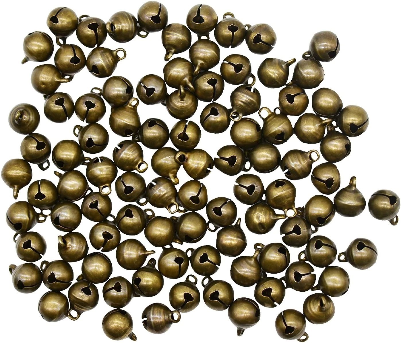 100 PCS Vintage Bronze Mini Jingle Bells 1/2 Inch for Crafts and Jewelry