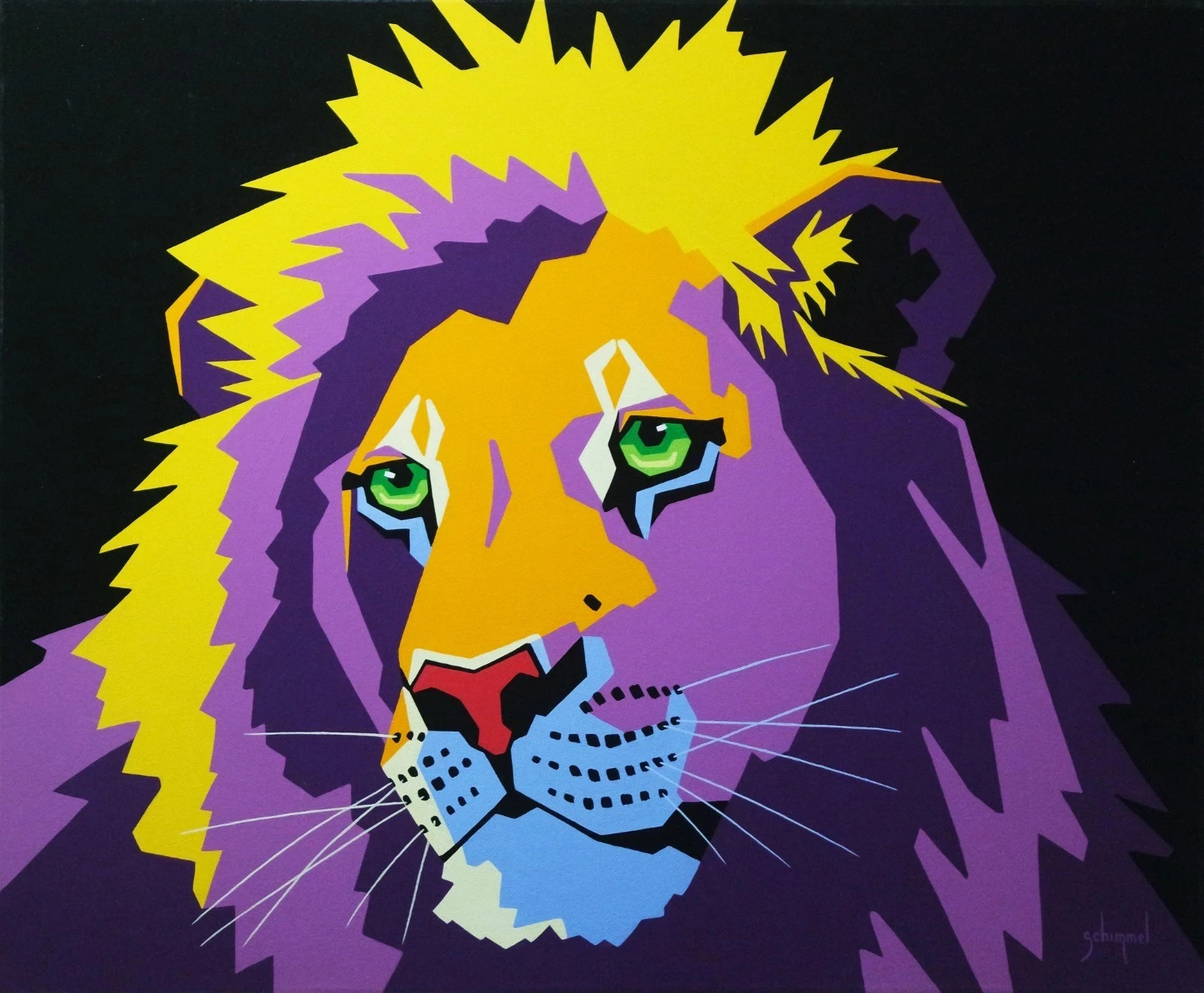 Schim Schimmel, Golden Mantle, Original Acrylic on Canvas Painting - COA - 2010
