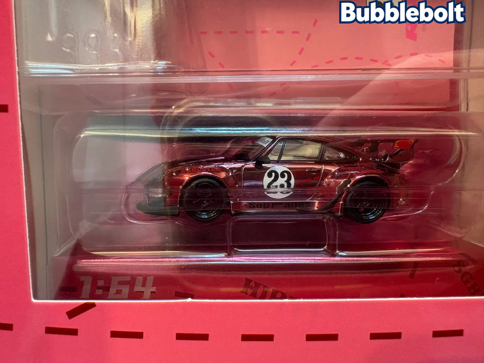 CHASE 1/64 RWB 993 HEC Beijing Expo Electroplated Pink Secret Diecast Model