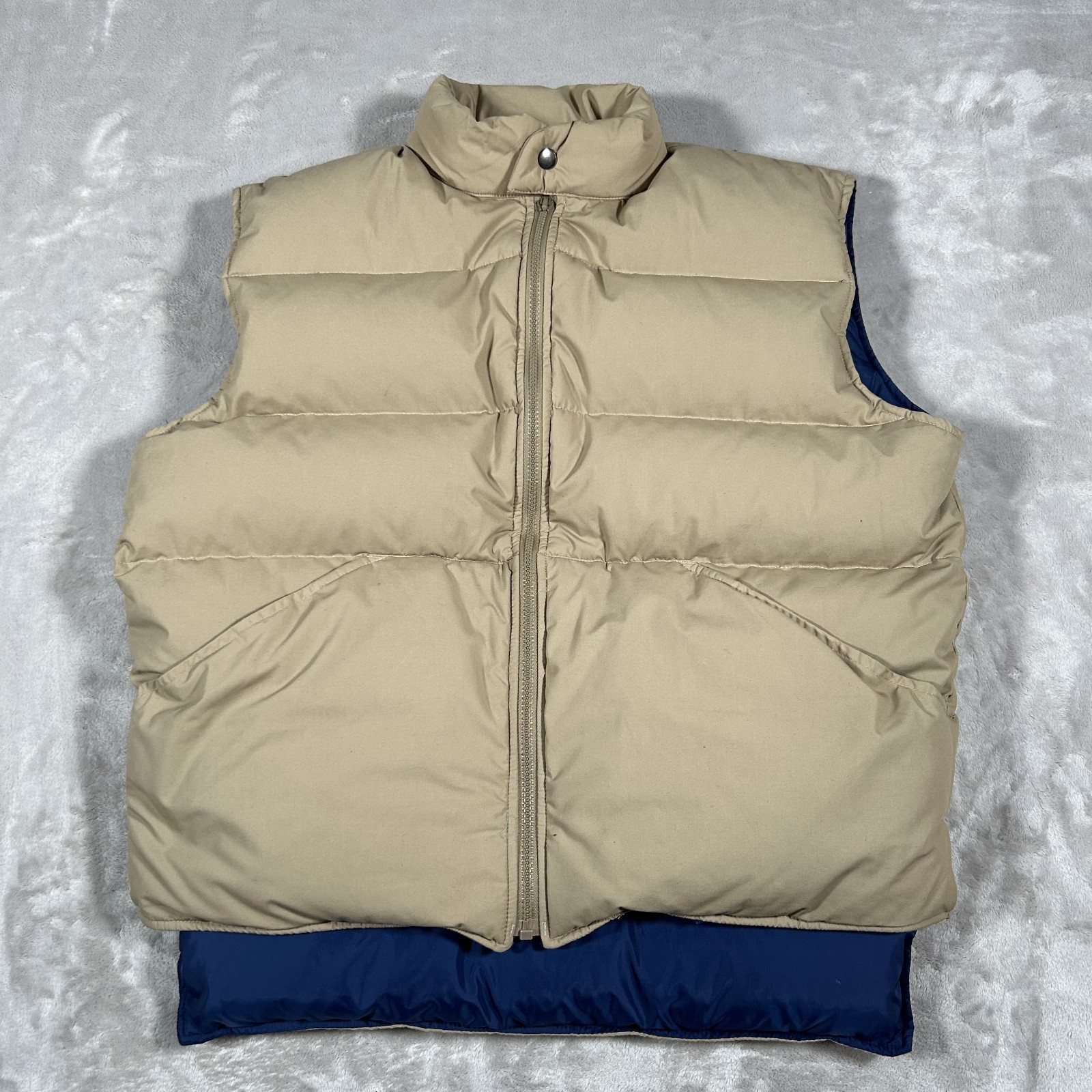 VTG 70s Struggle Gear William Barry Goose Down Puffer Vest Men XL FeatherQuilted