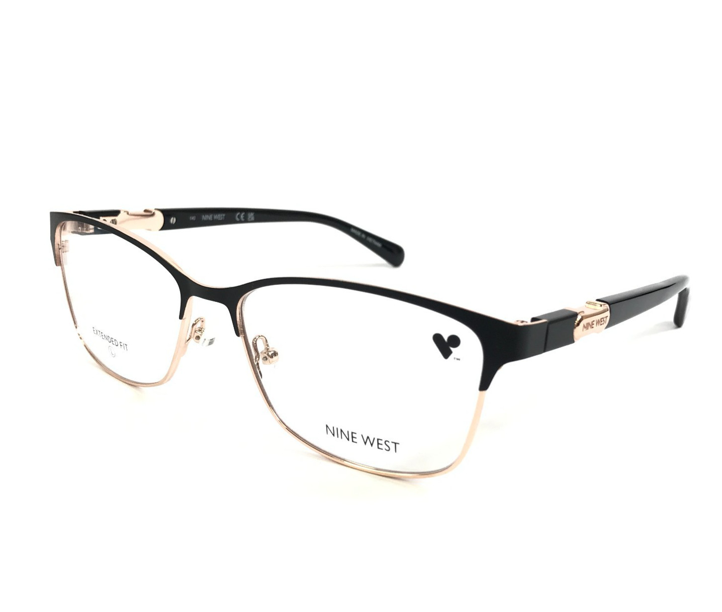 Nine West Eyeglasses Frame NW8023 001 Black Rose Gold Cat Eye Full Rim 57-16-140
