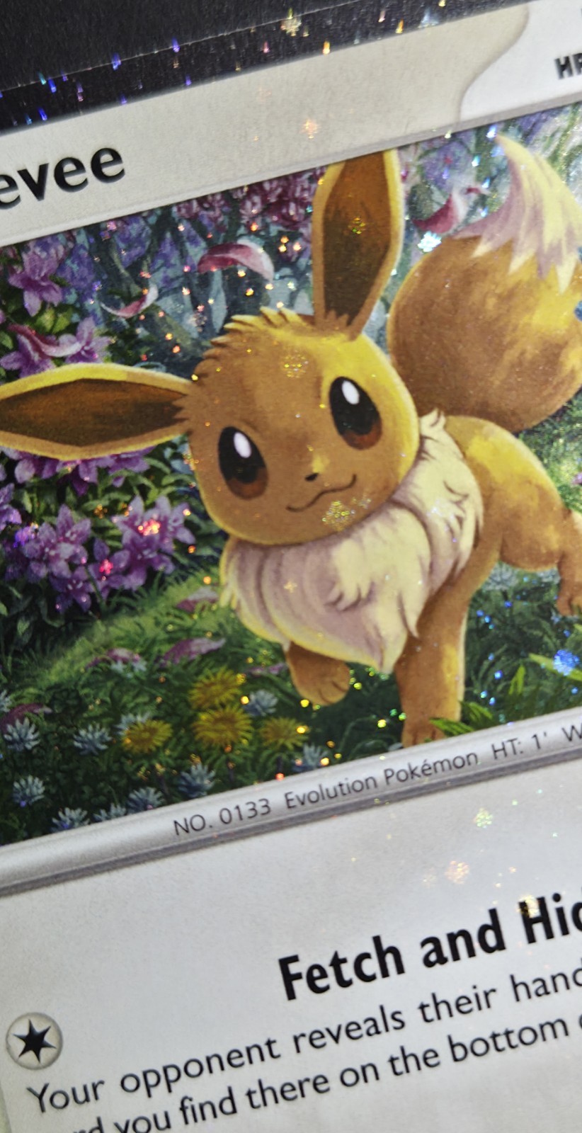 cosmos holo eevee 30th celebration 116/128 holo bleed double swirl pokemon cosmos holo eevee 30th celebration 116/128 holo bleed double swirl pokemon