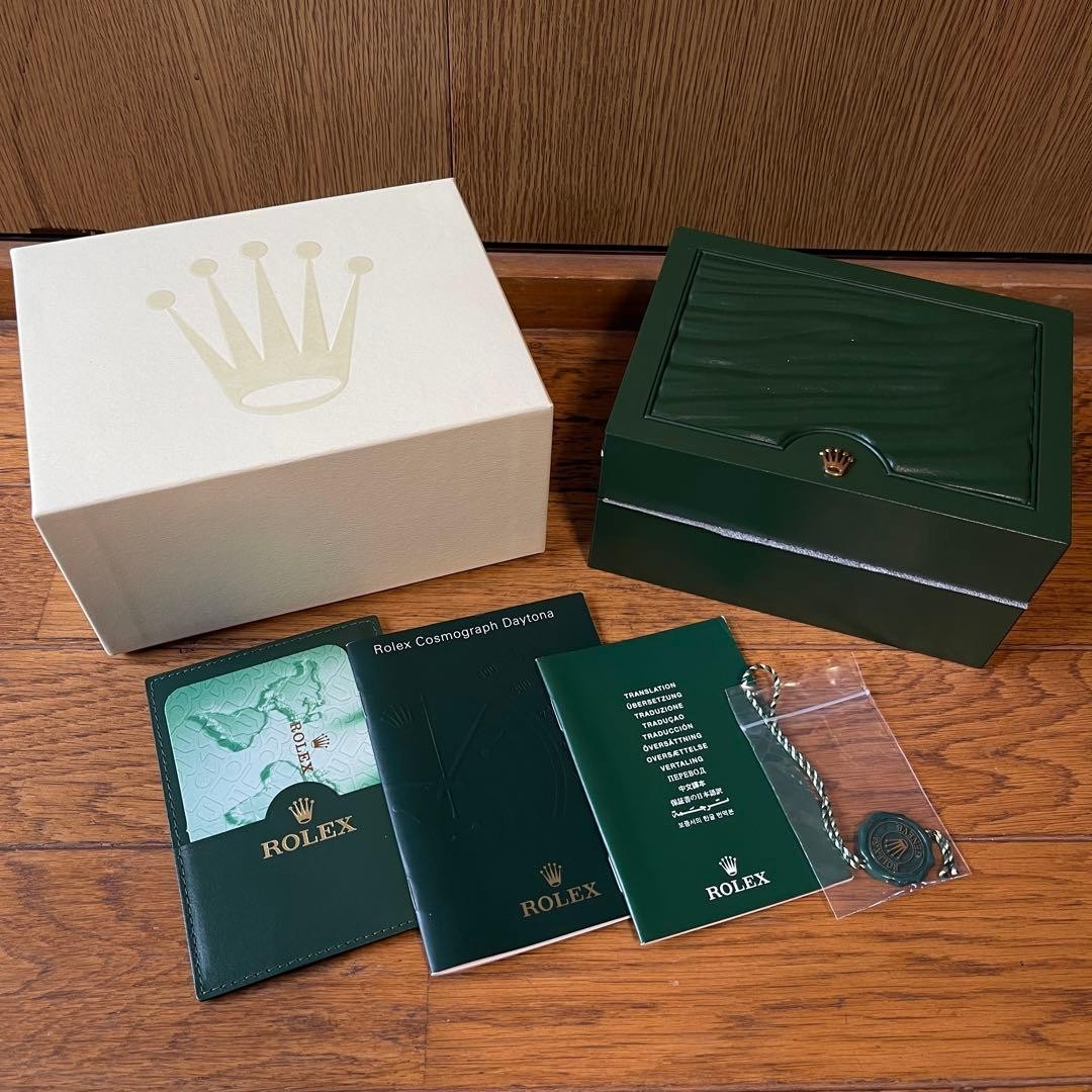 Rolex Watch Box Case Green Leather Wood Tag Booklet Calendar 39137.02 Authentic