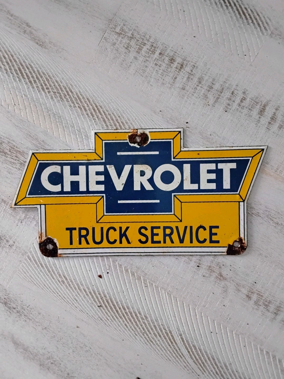 VINTAGE CHEVROLET 1950'S TRUCK SERVICE PORCELAIN SIGN 