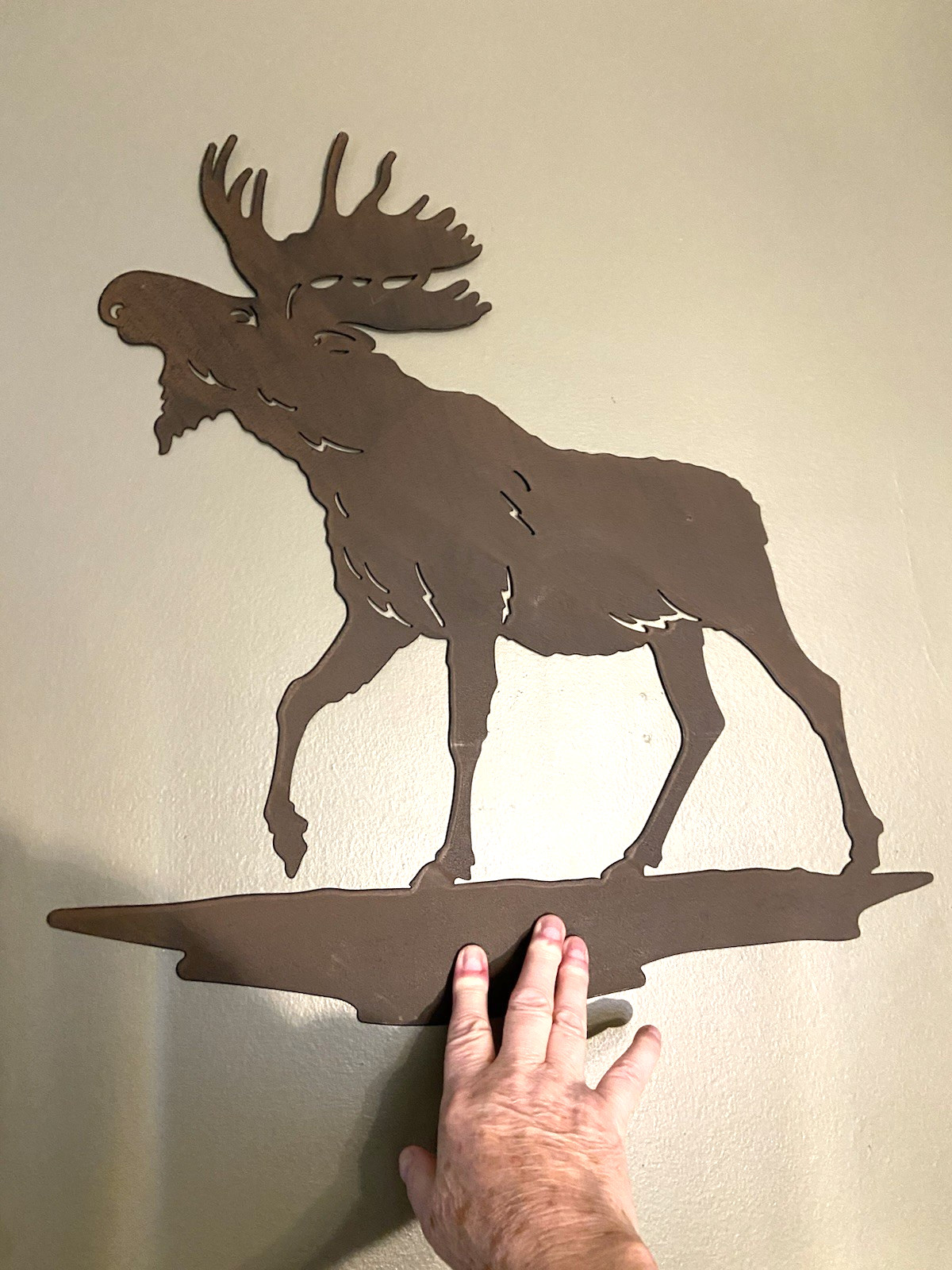 Rustic Laser-Cut Metal Bull Moose Silhouette Wall Art 20\
