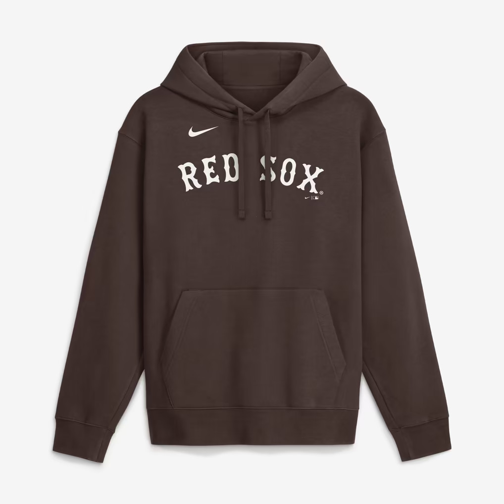 SALE- Boston Red Sox Nike Core Cinder Club Fleece Hoodie - Brown