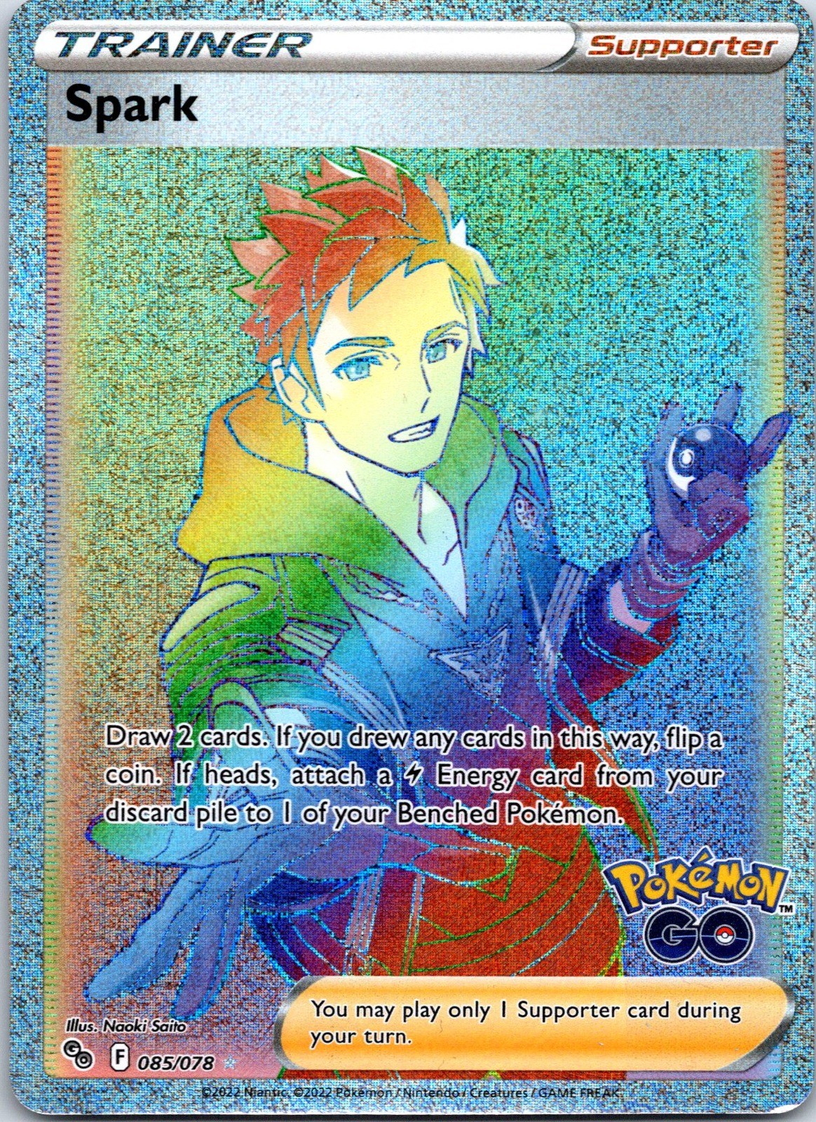 Spark (Secret) Secret Rare Pokemon GO 085/078 NM