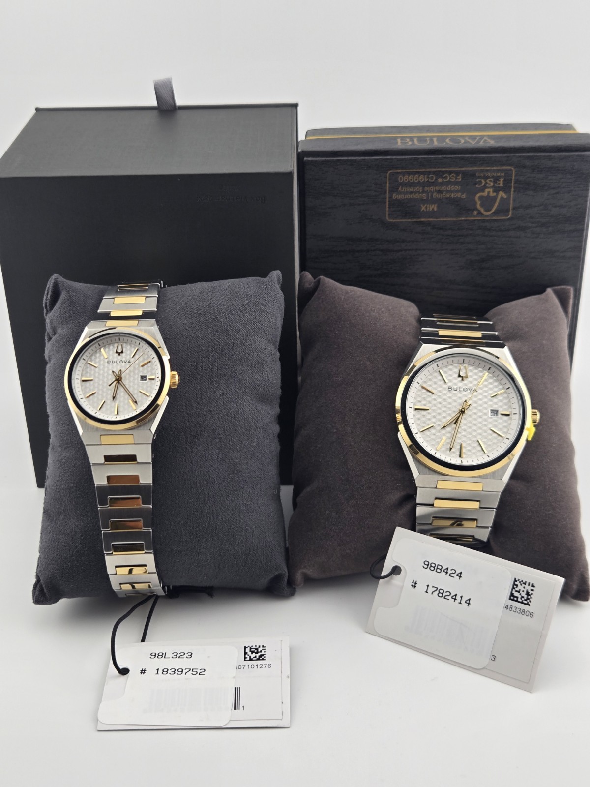 Bulova Couple  Watch Classic Two Tone Stainless Steel Quartz Her & His Matching