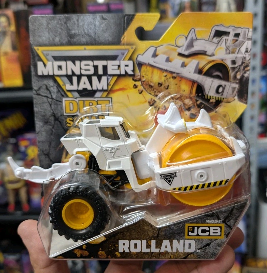 Spin Master Monster Jam Dirt Squad Rolland JCB 1:64 Diecast White Orange