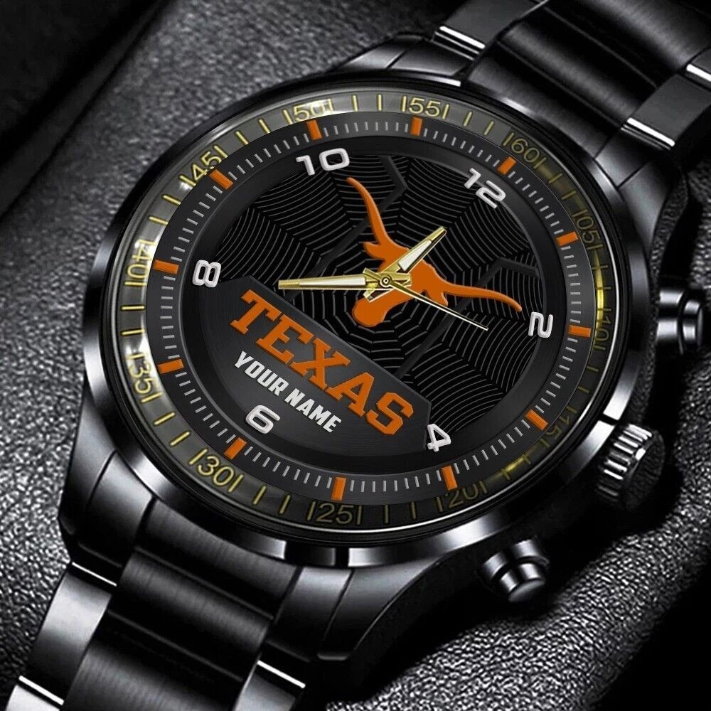 New Custom Texas Longhorns Stainless Steel Watch Gift For Fans  NO445