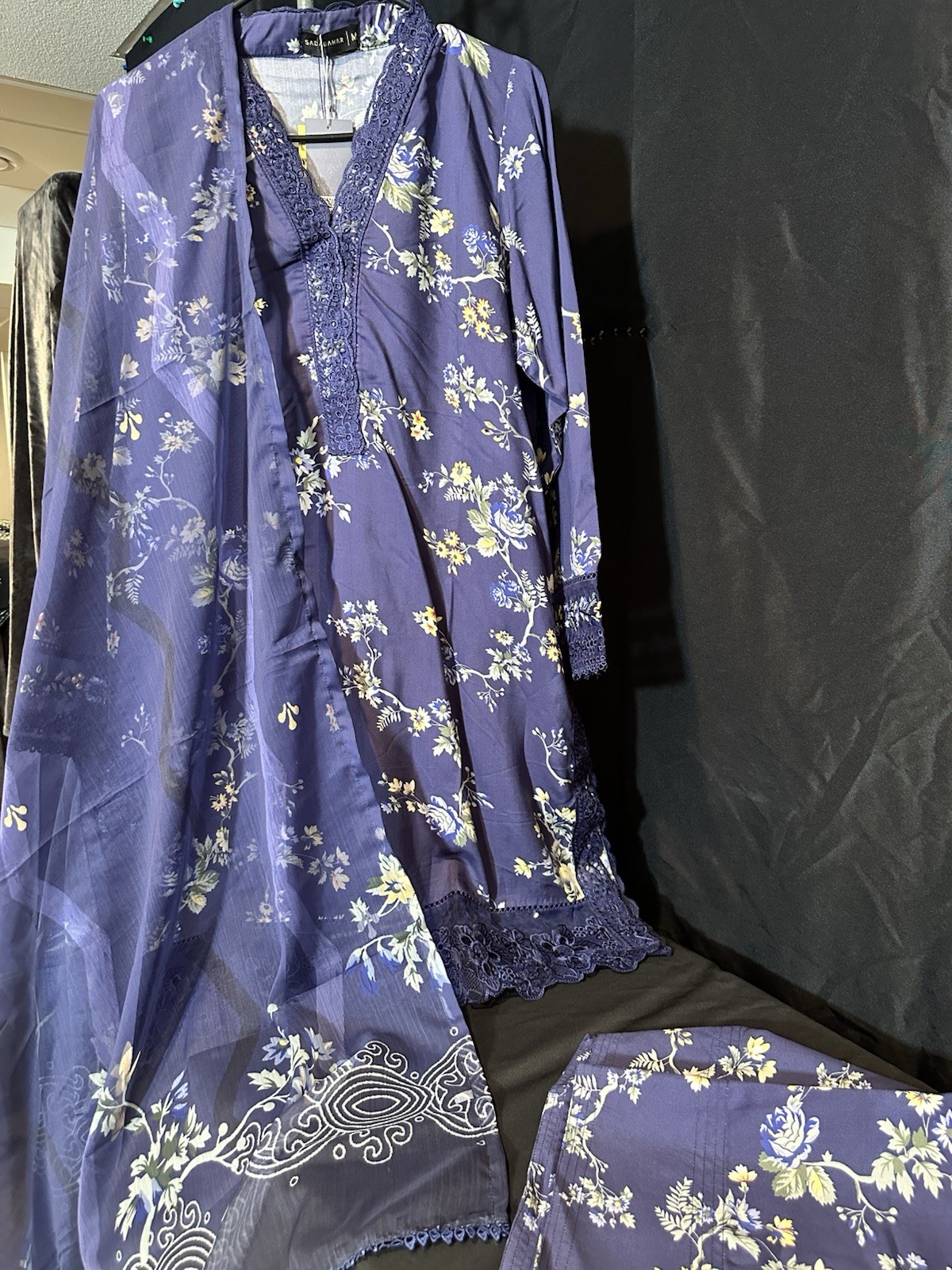 PREMIUM-Sadabahar brand,beautiful farshi Shalwar suit-viscose material- SML -$45