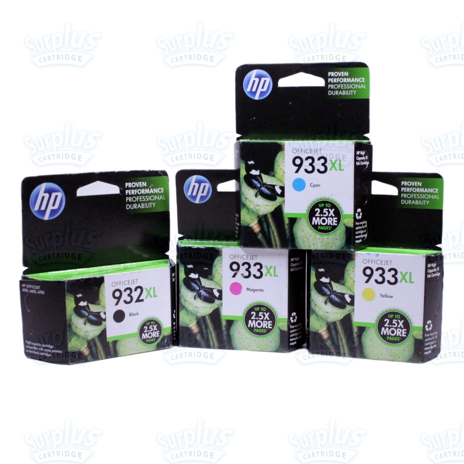 4pk Genuine HP 932XL + 933XL Ink OfficeJet 6100 6600 6700 7110 7612 (Retail Box) 4pk Genuine HP 932XL + 933XL Ink OfficeJet 6100 6600 6700 7110 7612 (Retail Box)