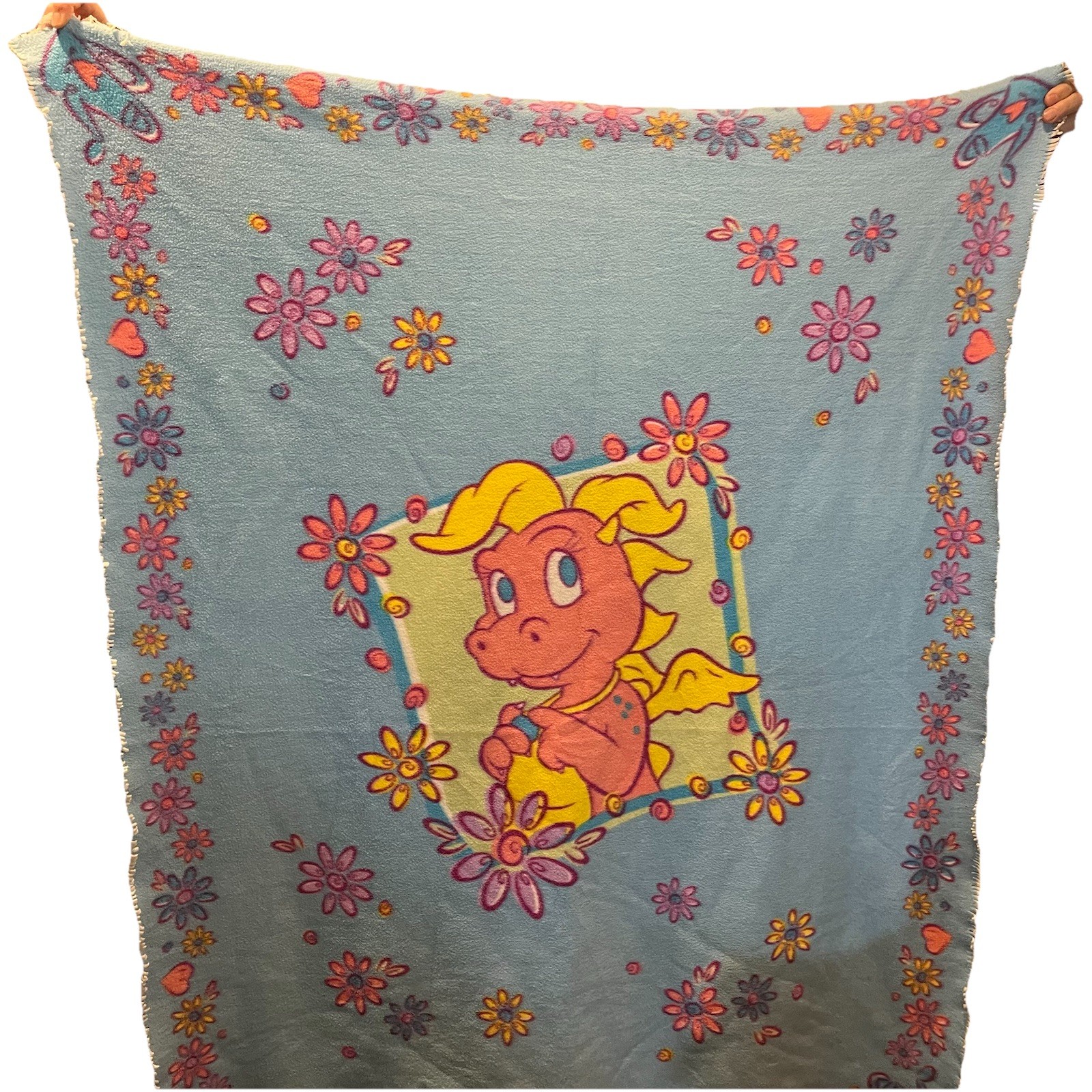 *RARE* Vintage 2000s Dragon Tales Blanket Cassie Fabric 57\