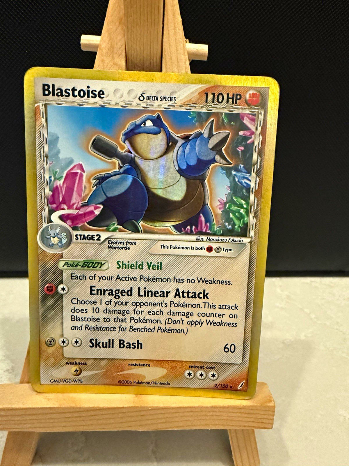 Blastoise 2/100 EX Crystal Guardians Delta Species Holo Rare English 110HP Blastoise 2/100 EX Crystal Guardians Delta Species Holo Rare English 110HP