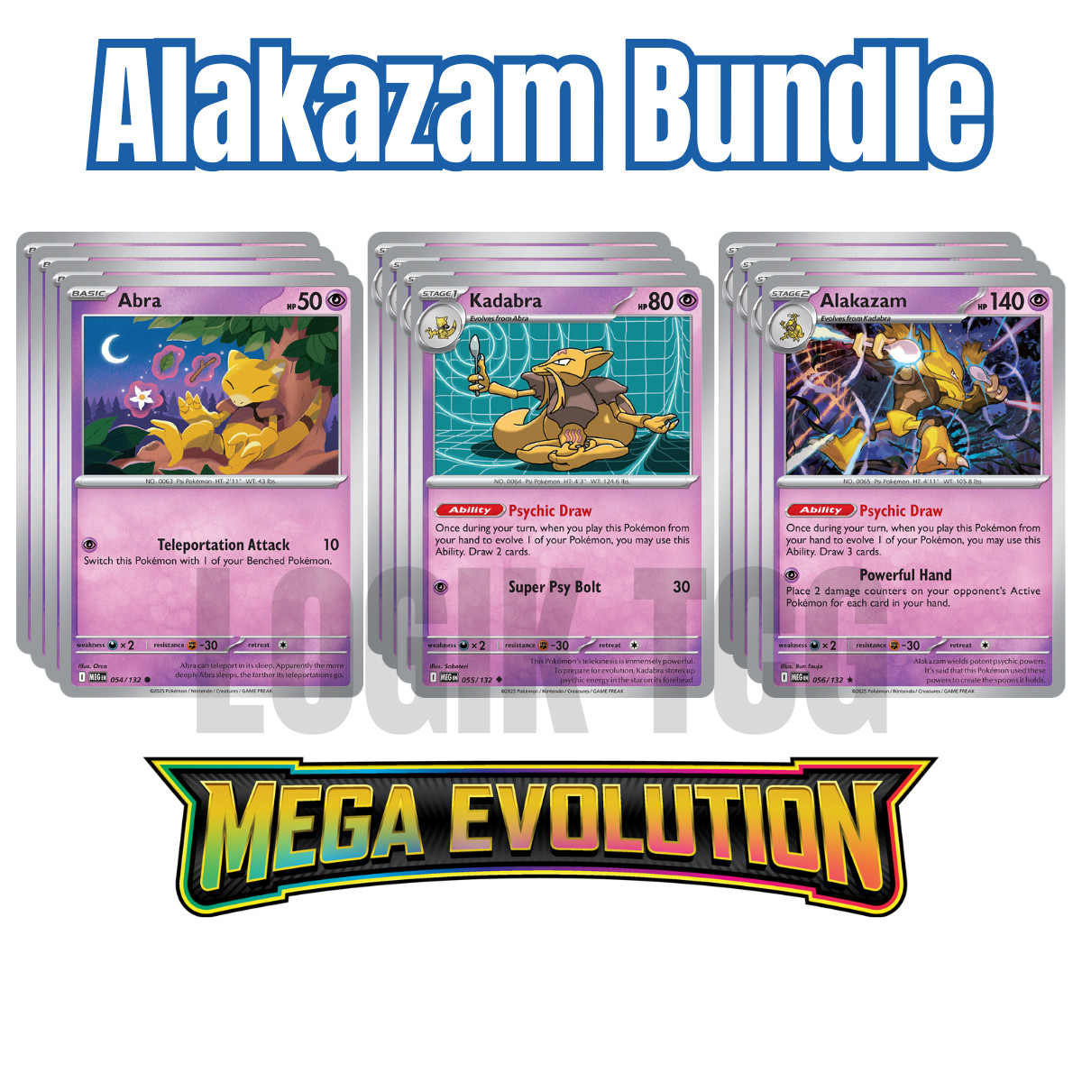 4x Abra Kadabra Alakazam x4 - Mega Evolution - Playsets - Pokemon TCG