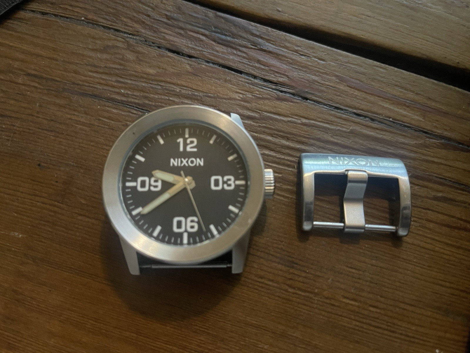 Nixon The Private Stainless Steel Men\'s Watch 42mm Black Dial 100M - New Battery