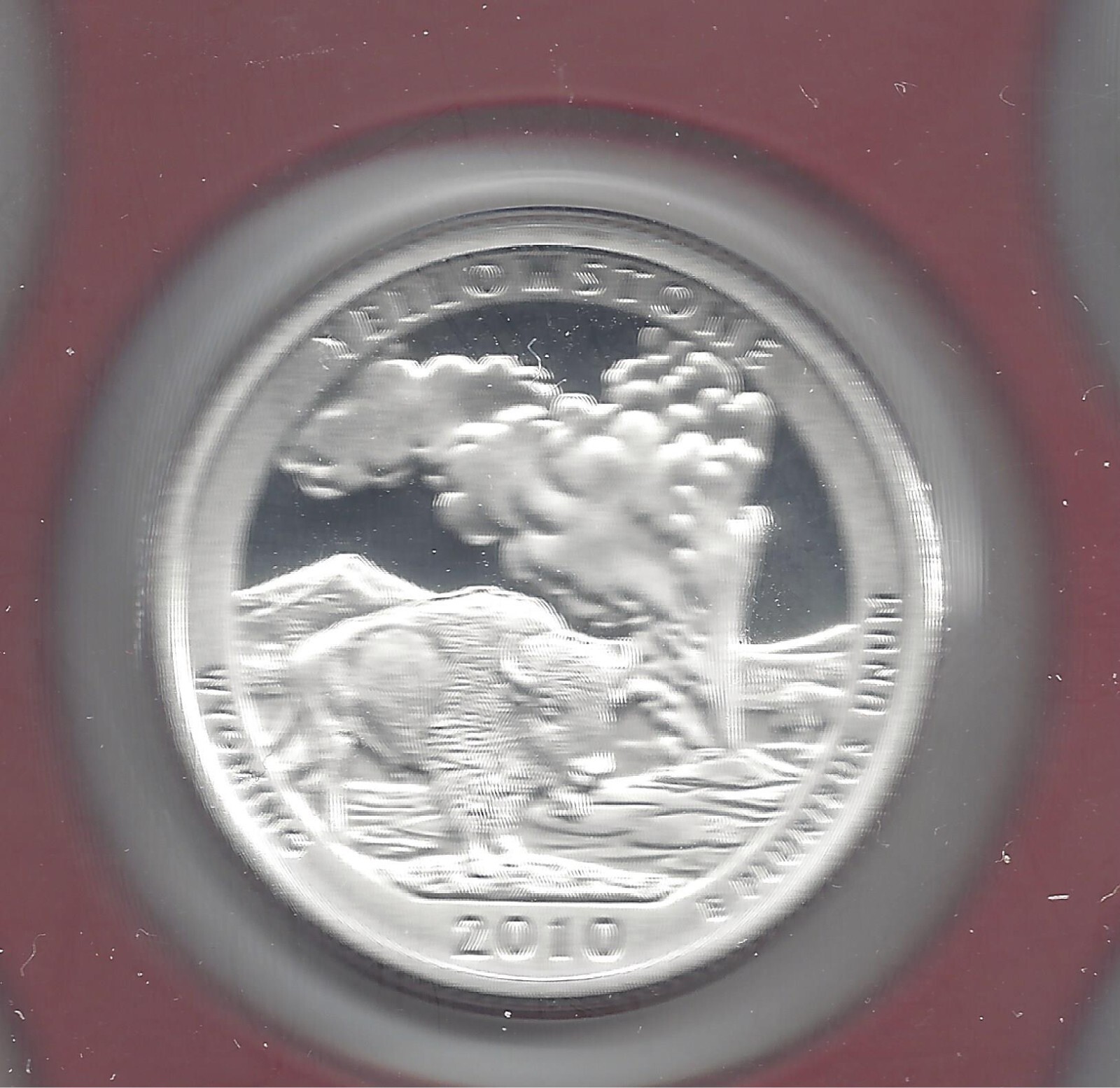 2010 S Silver Proof YELLOW STONE Quarter - 90% Silver